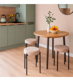 Табурет BOB, b03 CREAM LUX\черный 126497