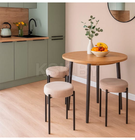 Табурет BOB, b03 CREAM LUX\черный 126497 (126497) 