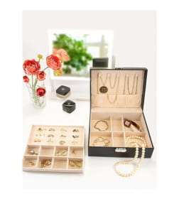 Шкатулка д/украш. Joli Angel SR-715 "Амелия" черная 23*18.5*9см, экокожа