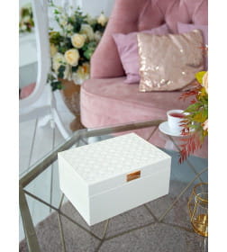 Шкатулка д/украш. и часов Joli Angel SR-785 "Жозефина" белая 24*17.5*11.5см, магнит.замок, экокожа