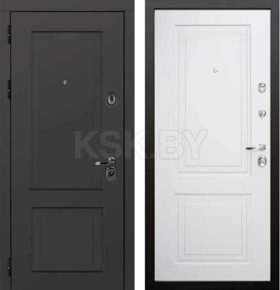 Дверь входная "Азура" Серая эмаль/Аляска Ral 9003 (левая) 860х2050 мм,уценка