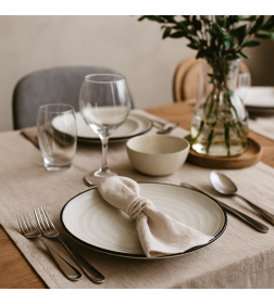 Тарелка 26см бело-черная S7-8064