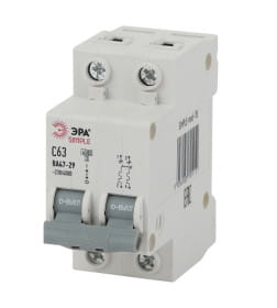 Выключатель автоматический 2P 63А (C) 4,5кА ВА 47-29 (6/90/1800) ЭРА SIMPLE-mod-18 