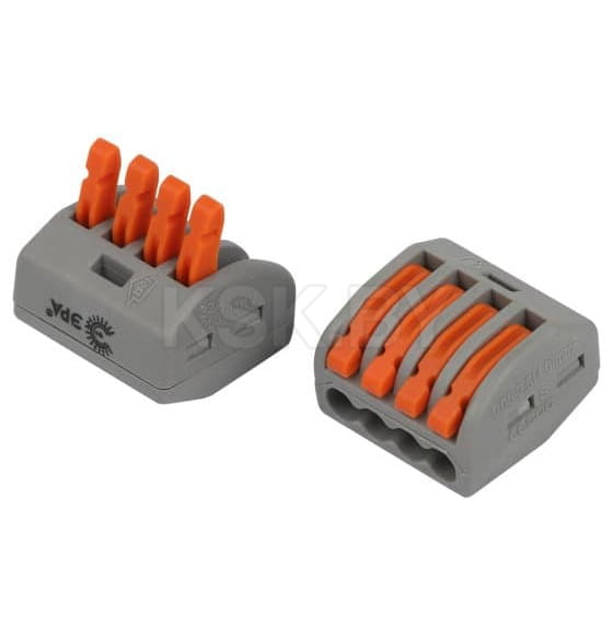 Клемма универсальная 222-414 с рычагами 4-проводная 0.08-2.5/4 мм2 (упаковка 50 шт.) ЭРА NO-225-347 (NO-225-347) 