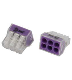 Клемма быстрозажимная 773-606 прозрачная 6-проводная 0.75-4.0 мм2 (упаковка 30 шт.) ЭРА NO-225-365