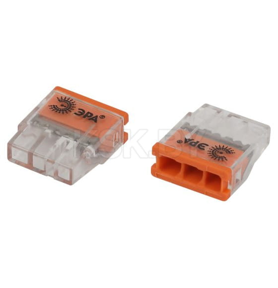 Клемма быстрозажимная 2273-203 компактная 3-проводная 0.2-2.5 мм2 (упаковка 50 шт.) ЭРА NO-225-358 (NO-225-358) 