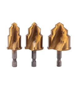 Набор ступенчатых сверл VIRA 15-19, 18-24, 24-31 мм для полипропиленовых труб PPR