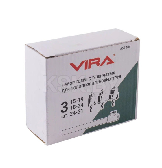 Набор ступенчатых сверл VIRA 15-19, 18-24, 24-31 мм для полипропиленовых труб PPR (551404) 