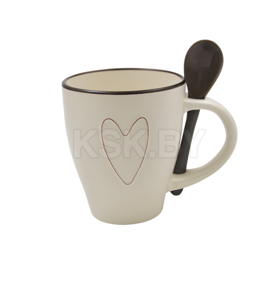 Кружка с ложкой "Сердце" 285 мл, 23068 (микс) керамика, Lavenir (101959) 