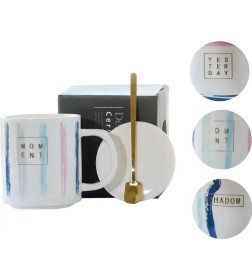 Кружка MUG-220, 400мл с ложкой и крышкой