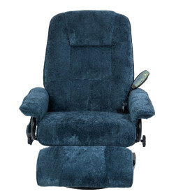 Кресло вибромассажное с пуфом CALVIANO 22, синий плюш