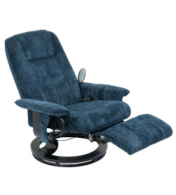 Кресло вибромассажное с пуфом CALVIANO 22, синий плюш