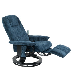 Кресло вибромассажное с пуфом CALVIANO 22, синий плюш