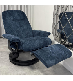 Кресло вибромассажное с пуфом CALVIANO 22, синий плюш