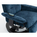 Кресло вибромассажное с пуфом CALVIANO 22, синий плюш