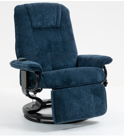 Кресло вибромассажное с пуфом CALVIANO 22, синий плюш