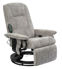 Кресло вибромассажное с пуфом CALVIANO 23, серый плюш