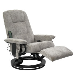 Кресло вибромассажное с пуфом CALVIANO 23, серый плюш