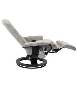 Кресло вибромассажное с пуфом CALVIANO 23, серый плюш