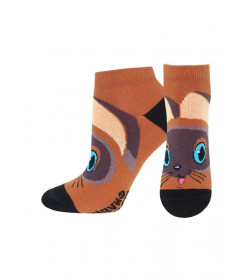 Носки женские 1162 Брестские СОЮЗМУЛЬТФИЛЬМ ("Котенок по имени Гав", укороченные), р. 23 рис.627  РЫЖИЙ