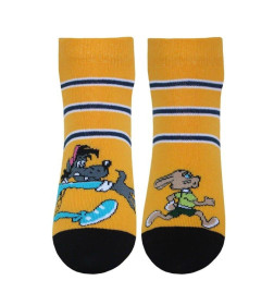 Носки женские 1162 Брестские СОЮЗМУЛЬТФИЛЬМ (""Ну, погоди!", укороченные), р. 25 рис.635  Т.ЖЕЛТЫЙ