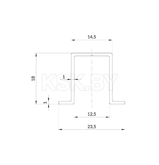 Направляющая нижняя Punto Soft line 45/55/1000 track (46671) 
