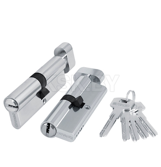 Цилиндровый механизм Fuaro 2000 ZMKnob70(30+10+30) CP хром 5Key с вертушкой (40357) 