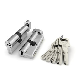 Цилиндровый механизм Fuaro R6002 Knob80(35+10+35) CP хром 5Key с вертушкой