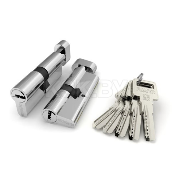 Цилиндровый механизм Fuaro R6002 Knob80(35+10+35) CP хром 5Key с вертушкой (26089) 