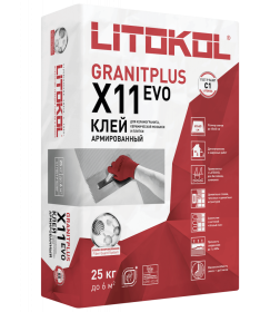 Клей для плитки, керамогранита и камня "LITOKOL X11 EVO" 25кг. (класс С1)