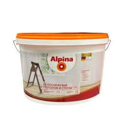 Краска в/д внутр. Alpina Белоснежный потолок и стены, белая, 5л / 7,50кг