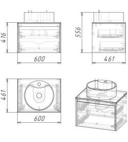 Тумба подвесная Бурэ 60 дуб бунратти под умывальник 
