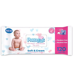 Салфетки влажные детские PADDLERS Soft and Cream 120 шт