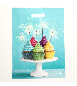 Пакет "Кексики" с вырубной ручкой 450х340х0,033