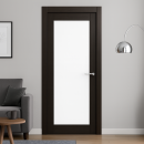 Дверное полотно Амати 14,600х2000,Экошпон,Венге,стекло матовое
