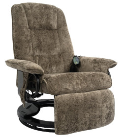 Кресло вибромассажное с пуфом CALVIANO 20, коричневый плюш