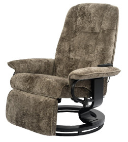 Кресло вибромассажное с пуфом CALVIANO 20, коричневый плюш