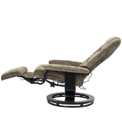 Кресло вибромассажное с пуфом CALVIANO 20, коричневый плюш