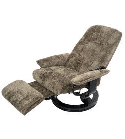 Кресло вибромассажное с пуфом CALVIANO 20, коричневый плюш