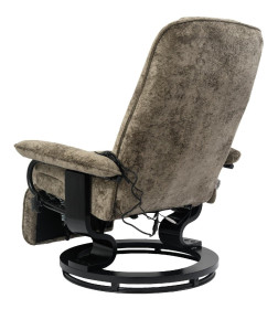Кресло вибромассажное с пуфом CALVIANO 20, коричневый плюш