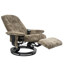 Кресло вибромассажное с пуфом CALVIANO 20, коричневый плюш