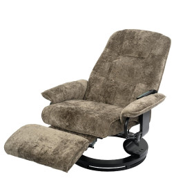 Кресло вибромассажное с пуфом CALVIANO 20, коричневый плюш