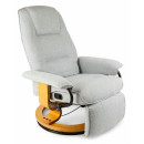 Кресло вибромассажное Calviano с подъемным пуфом и подогревом 2162 (ткань, серое)