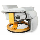 Кресло вибромассажное Calviano с подъемным пуфом и подогревом 2162 (ткань, серое)