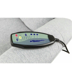 Кресло вибромассажное Calviano с подъемным пуфом и подогревом 2162 (ткань, серое)