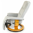 Кресло вибромассажное Calviano с подъемным пуфом и подогревом 2162 (ткань, серое)