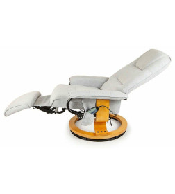 Кресло вибромассажное Calviano с подъемным пуфом и подогревом 2162 (ткань, серое)