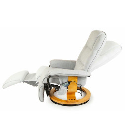 Кресло вибромассажное Calviano с подъемным пуфом и подогревом 2162 (ткань, серое)