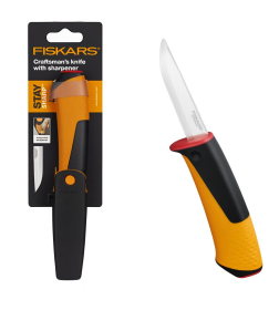 Нож FISKARS ремесленный с точилкой