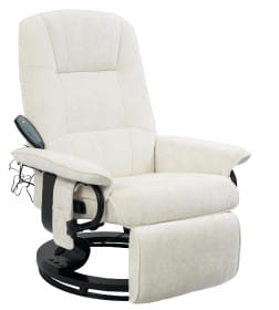 Кресло вибромассажное с пуфом CALVIANO 21, бежевый плюш